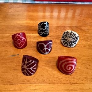 Set of 6 art rings